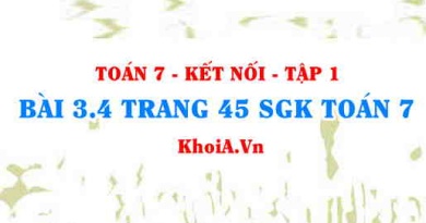 Bài 3.4 trang 45 SGK Toán 7 tập 1 Kết nối tri thức